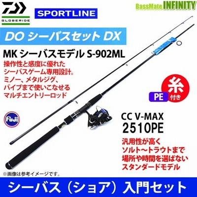 ラッピング不可 S 902ml Cc シーバスモデル Pe1号 130m 糸付き シーバス ショア 入門セット スポーツライン Mk V Max Doシーバスセットdx Bsr000 2510pe シーバスロッド