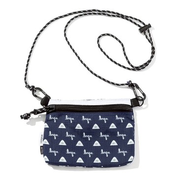 【Poler x Lesque】日本限定 Poler x Lesque 聯名輕便袋收納包 / 隨身側背包/  白*藍聯名印花 白*藍聯名印花