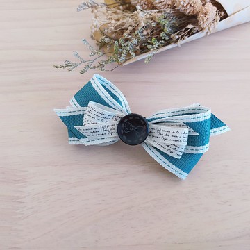 知性牛仔跳線彈簧夾 湖綠