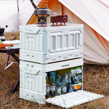 【含稅/免運】 戶外露營折疊收納箱露營車載加高大容量儲物箱戶外野營整理箱批發