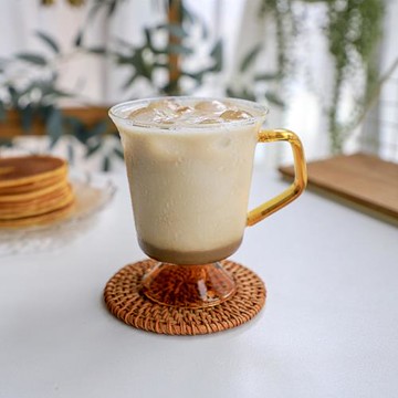 簡約耐熱高腳玻璃杯300ml