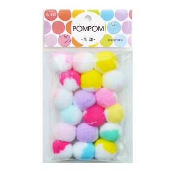 裝飾素材-25高彈力毛球(雙色)18入
