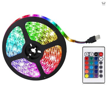 LED 燈條 電視 USB 背光套件 帶器 16 色 2835 偏置高清電視（24 鍵器）0.5M/30燈