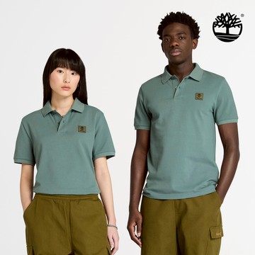 【網路限定】中性綠色編織徽章短袖Polo衫|A4395392