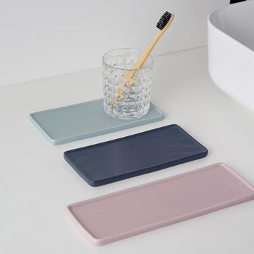 北歐莫蘭迪防水霉浴室臺面用品陶瓷收納盤漱口杯牙具衛浴置物托盤