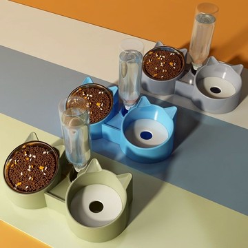 熱銷款 寵物餵食器 貓咪飲水機 防打翻 貓咪護頸碗 貓糧碗 狗糧碗 貓盆狗盆 狗狗自動喝水機 貓碗 小型犬食盆 貓咪飯碗