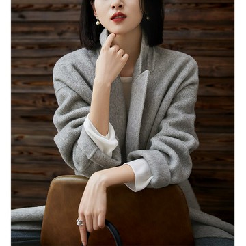 【巴黎精品】現貨+預購 風衣外套防風大衣-保暖西裝式氣質羊毛女外套2色a1di63