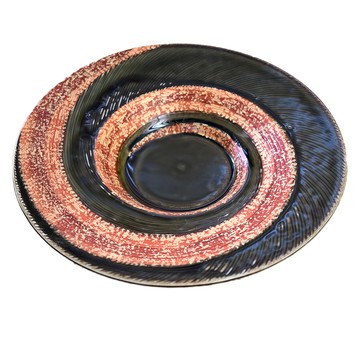 旋炎紋織部-日本製 瓷器  23.5 x 4.5cm  1個