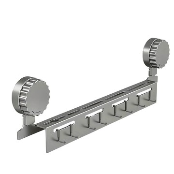 couselect 吸盤式廚房壁掛刀架 廚具置物架 鍋鏟 刀具瀝水架 廚房收納掛鈎 8鈎 50cm  槍灰色  1個