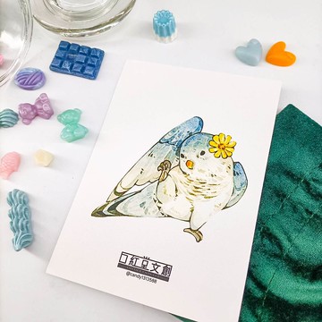 KR474_口紅堂明信片_鸚鵡3_candy1313588 postcard