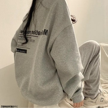 衛衣女美式女春秋冬oversize大碼寬鬆潮牌裝加絨加厚