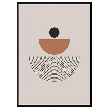 菠蘿選畫所 靜謐的秋 III 掛畫 40 x 30cm 框架 幾何掛畫 北歐風裝飾畫  黑色