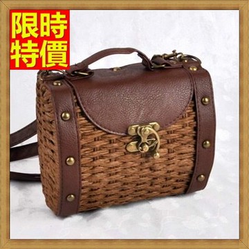 藤編包 手提包-草編包復古文藝風編織女包包2色68h25【獨家進口】【米蘭精品】