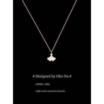 「原創設計師」Oho Ou 項鏈女鎖骨鏈 三生有“杏”輕奢小眾高級