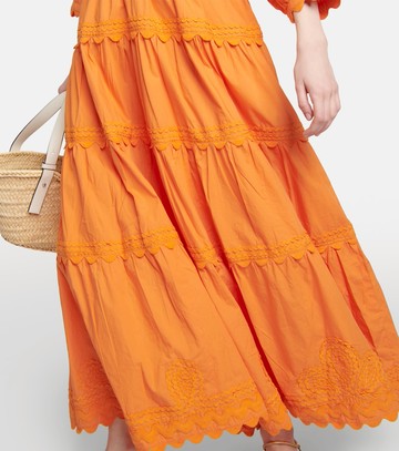 Juliet Dunn Embroidered cotton poplin maxi dress