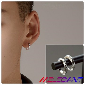 M.e.【24H出貨】韓版S925銀針復古莫比烏斯耳扣耳圈 男女通用款耳圈