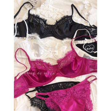 維多利亞多培爾文胸性感蕾絲緞面舒適薄軟鋼圈上托內衣女大胸顯小