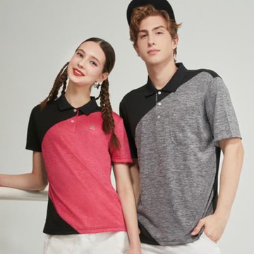 【SPAR】炫花雙色吸排男短POLO衫(S258210深銀灰)