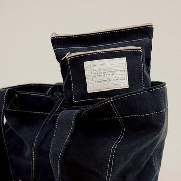 韓國 TU ET TOI 雙層收納隨身包 深藍