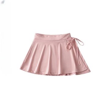 側開叉綁帶高腰運動短裙女顯瘦健身網球裙褲跑步防走光瑜伽短褲新