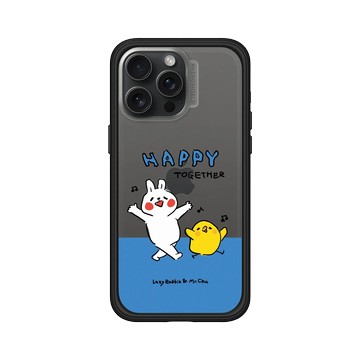 iPhone 15 Pro Max Mod NX 黑 - 懶散兔與啾先生 Lazy Rabbit and Mr.Chu - 左手的快樂