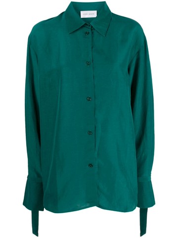 Christian Wijnants - Taikat button-up shirt - women - Viscose/Linen/Flax - 40 - Green