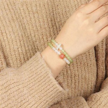 【米蘭精品】硃砂手鍊朱砂手繩-6mm雙圈岫玉瑪瑙女飾品2款74kj38