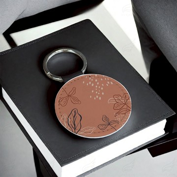 精美皮革鑰匙圈(秋天)鑰匙圈 皮革鑰匙圈 熱轉印 送禮小物 婚禮小物 企業送禮 紀念品