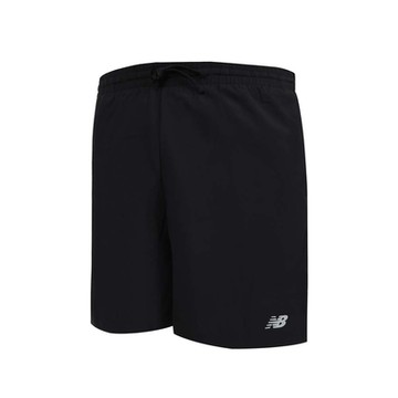 NEWBALANCE 男7吋慢跑短褲-五分褲 歐規 休閒 運動 慢跑 MS41232BK 黑灰