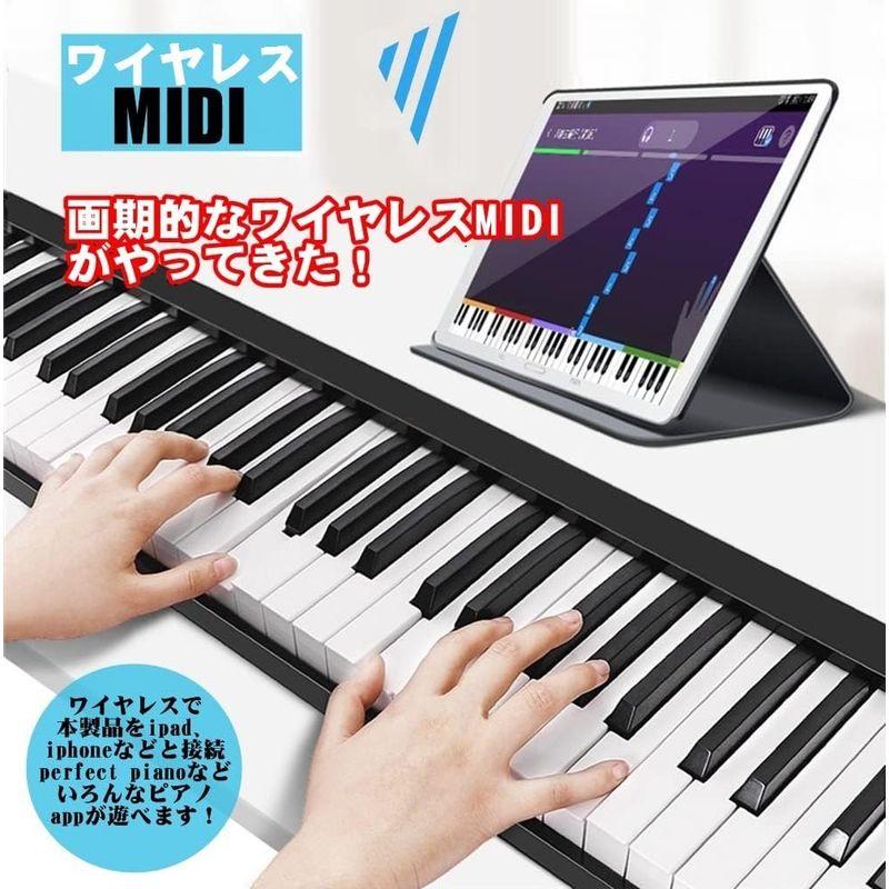 電子ピアノ 2022年更新型ニコマク NikoMaku 88鍵盤 SWAN コンパクト 128種類音色 二つステレオスピーカー 軽量 スリム