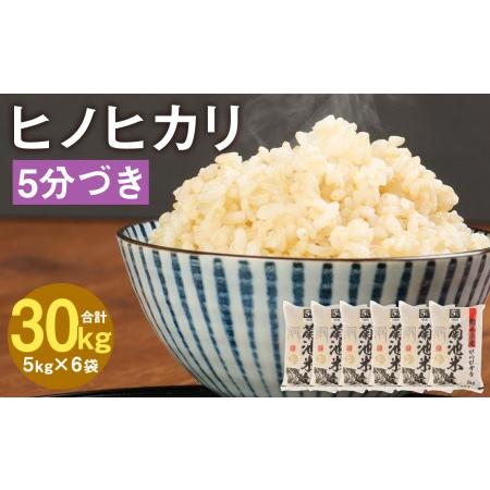 ふるさと納税 熊本県菊池産 ヒノヒカリ 5kg×6袋 計30kg 5分づき米 お米 分づき米 令和5年産 熊本県菊池市