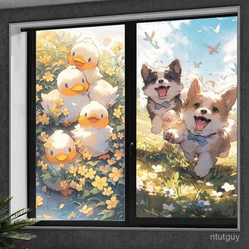 卡通磨砂貼紙透光不透明玻璃貼膜兒童臥室客廳衛生間浴室防偷窺膜 F25A