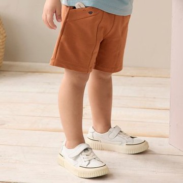 PIPPY俏皮立體耳小老鼠口袋鬆緊帶短褲 桔-120