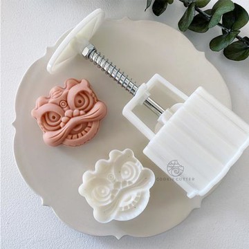 75g中秋獅子頭舞獅醒獅家用烘焙綠豆糕茶點冰皮月餅模具