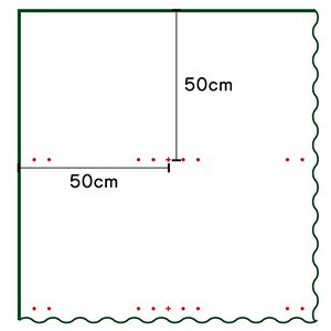 ザバーン防草シート　２４０G 　１ｍｘ30ｍ　　50ｃｍドット印刷（幅1ｍｘ30ｍ）