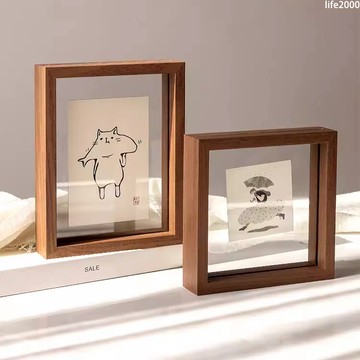 玻璃相框 雙面透明相框 木質相框 擺檯相框 玻璃相框 展示框 裱框 方形相框 實木相框 畫框 相片框 木框 A4相框