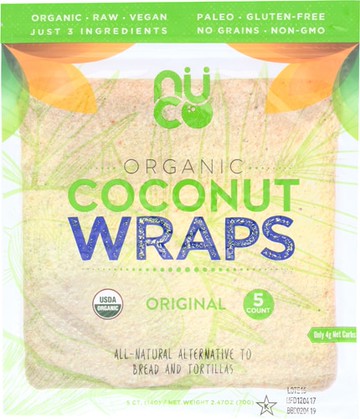 Nuco Organic Coconut Wraps Original 5 Wraps