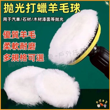 隔日到貨🚢澳洲進口純羊毛球 魔鬼氈 羊毛片 打蠟機  純羊毛盤氣動拋光機 洗車打蠟 拋光  5吋黏扣式 長羊毛