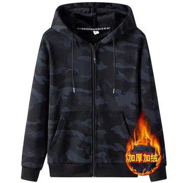 清倉撿漏男裝外貿專柜撤回尾單迷彩衛衣男士秋冬季加絨加厚外套