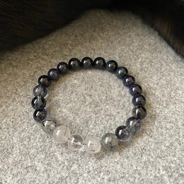 銳變 | 藍虎眼石 黑髮晶 水晶手串 手鏈
