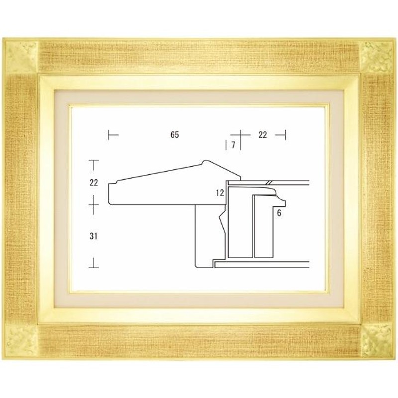 油絵用 額縁 木製フレーム 平傾斜角紋 銀 サイズF15号-