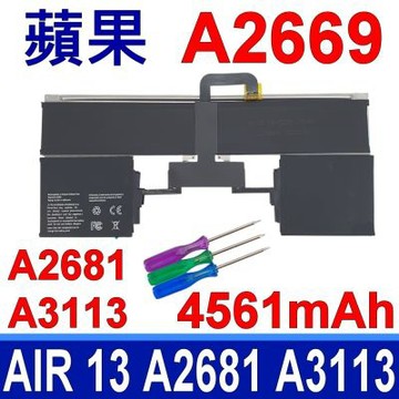 (副廠) APPLE 蘋果 A2669 原廠規格電池 Macbook Air 13 M2 M3 2022 A2681 A3113