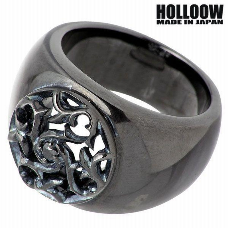 ホロウ HOLLOOW Q.A.R ラウンドトライバルリリー シルバー リング 指輪