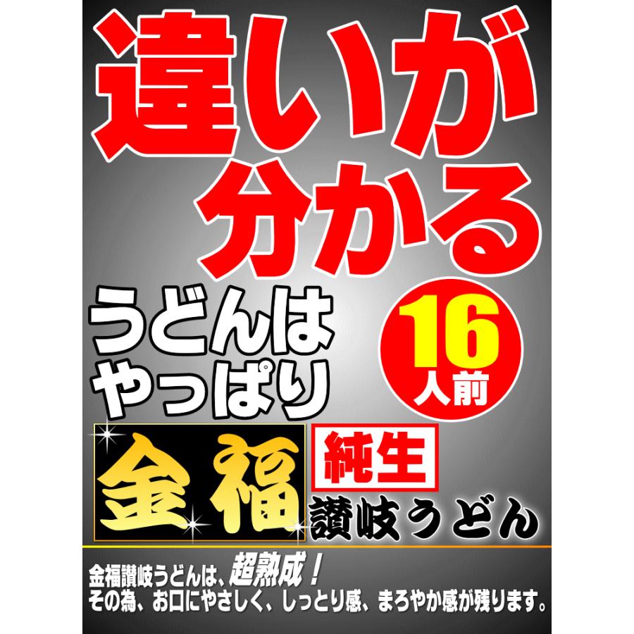 送料無料 金福 純生 讃岐 うどん 16人前つゆなし又は12人前つゆ有りセット 贈り物 お返し お見舞い 新築祝い ギフト等に！