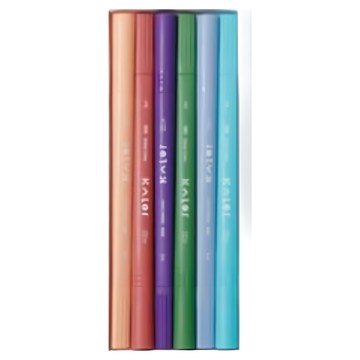 KACO KALOR綺采6色可水洗雙頭柔繪筆 精靈花園 細 1盒 色彩鮮明 水性染料