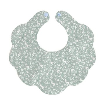 【安琪兒婦嬰百貨】棉嬰庫 MianYingKu 韓版花瓣圍兜/嬰兒圍兜/口水巾 (綠底花)