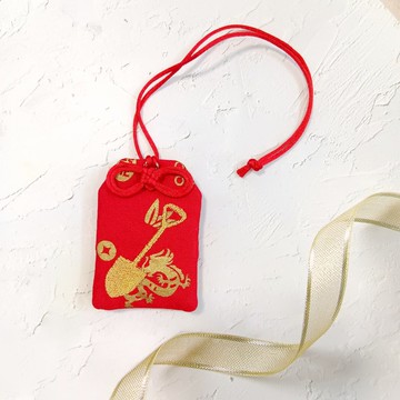 【可客製祝福】 龍年金鏟子。御守款平安符袋 (可繡名字)