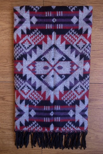 民族風 傳統織布 手編 披肩 圍巾 露營 毛毯 幾合 刺刺方方 紫