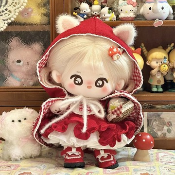 臺灣出貨 20cm娃衣 20cm棉花娃娃衣服 小紅帽可愛童話裙子 無屬性娃衣 玩偶替換裝 娃娃換裝 娃娃衣服