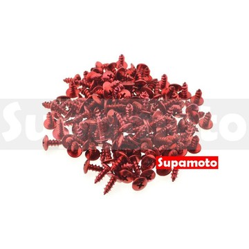 -Supamoto- M5—鐵板牙螺絲—紅色 (鋁合金/彩幻/彩色/十字/車殼/腳踏板)